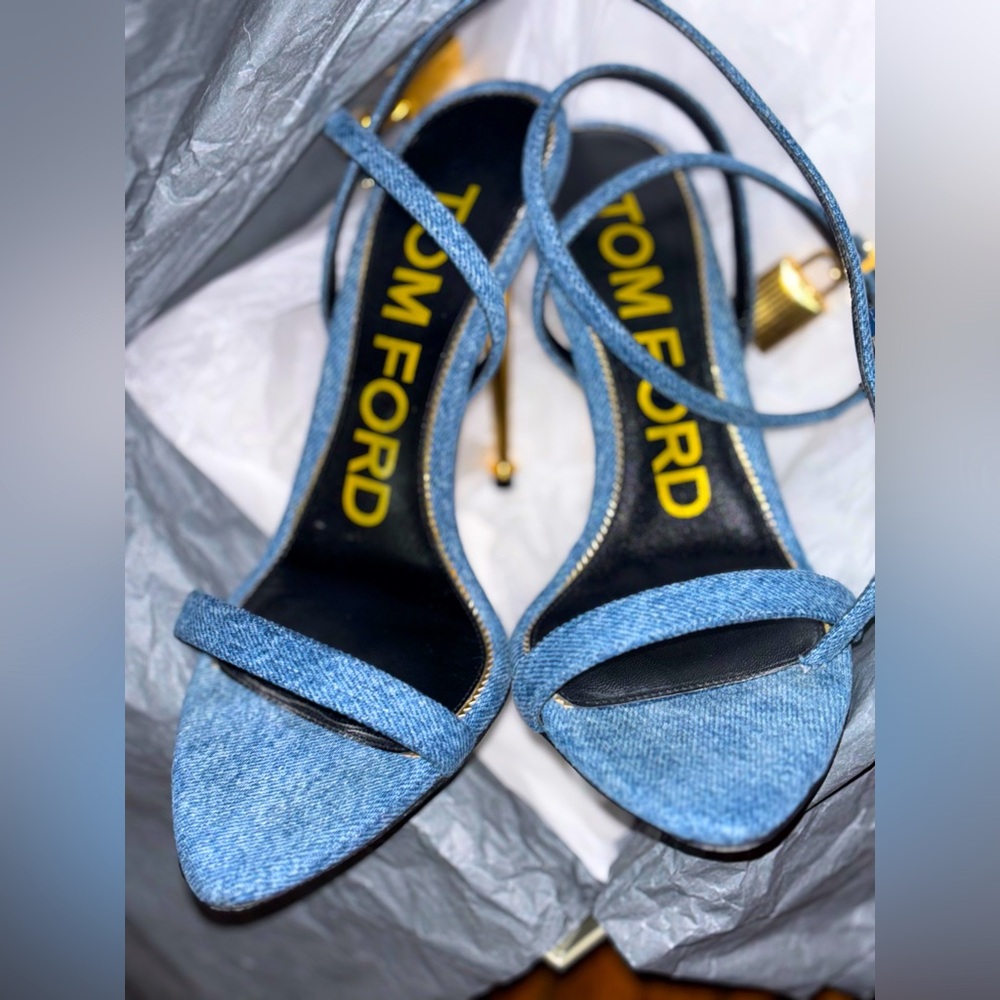 Tom Ford Denim PadLock Heels - Picture 10 of 14